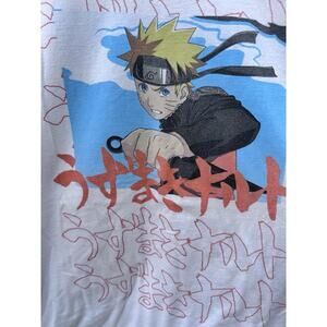 Naruto Shippuden Anime T-Shirt M Men’s White Uzumaki Japanese Manga Tee Y2K